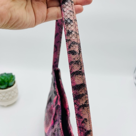 Rob Ference Vintage Y2K Pink Purple Ombré Snakskin Print Shoulder Hobo Bag - Picture 3 of 11